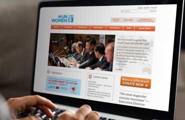 Image of U N Women website on a computer screen.